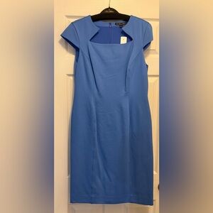 Brooks Brothers Blue Sleeveless Sheath Dress